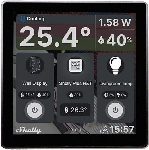 Shelly Wall Display - Kabellos - Schwarz - 10,2 cm (4) - Berührung - IP20 - 110 - 230 V (Shelly_Wall_Display) von Shelly