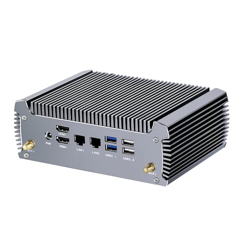 ShengOrigin Lüfterloser Mini Gaming PC, Ryzen 5 5600U (bis zu 4.20 GHz), 16GB DDR4 512GB NVMe, Mini Desktop Computer, 2 LANs, 2x4K, WiFi6 TB5.2, Win 11 von ShengOrigin