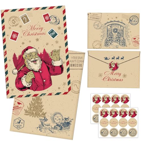 Weihnachtskarten mit Umschlag(12er Set),Christmas Postkarte mit Umschlägen,Einladungskarten Weihnachtsfeier,Umschläge Weihnachten,Karten Weihnachten Set,Weihnachtsgrüß für Kinder Familie Freunde von Shengruili