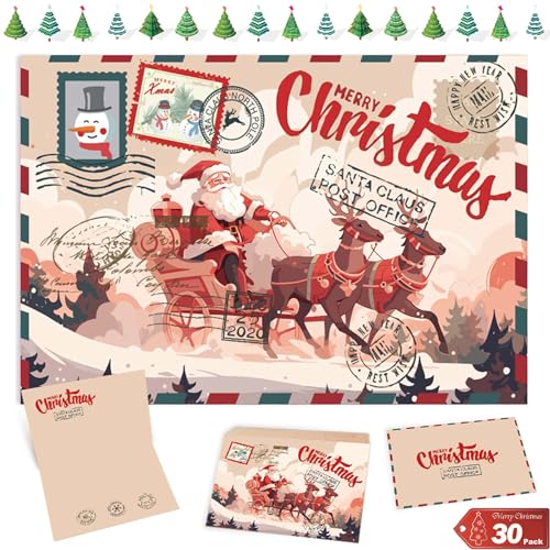 Weihnachtskarten mit Umschlag(15er Set),Christmas Postkarte mit Umschlägen,Einladungskarten Weihnachtsfeier,Umschläge Weihnachten,Karten Weihnachten Set,Weihnachtsgrüß für Kinder Familie Freunde von Shengruili