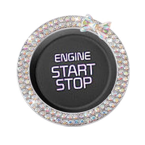 Shenrongtong Auto-Motor-Start-Stopp-Dekorationsring,Strass-Automotor-Start-Stopp-Dekorationsring - Zündstarterring mit gepunktetem Strasssteinschlüssel | Auto-Startknopf-Ring, von Shenrongtong