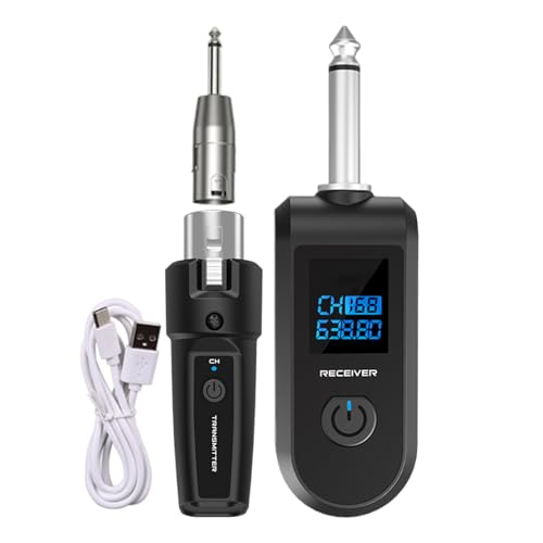 Shenrongtong Wireless Mikrofon -Audio -Sender und Empfängersystem, MIC -Sender und Empfänger,10 Kanäle Wireless Audio Dynamic Mikrofonadapter - Wiederaufladbarer Sender und Empfänger für von Shenrongtong
