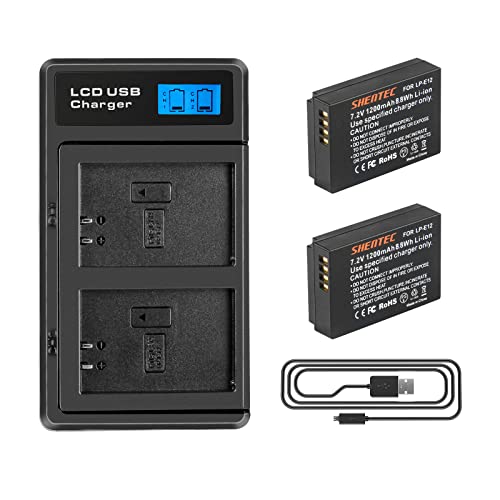 2X Shentec 1200mAh Li-ion LP-E12 Akku Kompatibel SX70 HS Rebel SL1 EOS-M EOS M2 EOS M10 EOS M50 EOS M100 2X Shentec 1200mAh Li-ion LP-E12 Akku Kompatibel SX70 HS Rebel SL1 EOS-M EOS M2 EOS M10 EOS M50 EOS M100 von Shentec