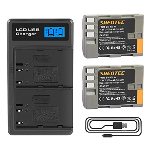 2X Shentec EN-EL3 Kamera Akku für Nikon EN-EL3 EN-EL3a EN-EL3e ENEL3e DSLR D100 D200 D300 D300s D50 D70 D700 D70s D80 D90 D900 2X Shentec EN-EL3 Kamera Akku für Nikon EN-EL3 EN-EL3a EN-EL3e ENEL3e DSLR D100 D200 D300 D300s D50 D70 D700 D70s D80 D90 D900 von Shentec