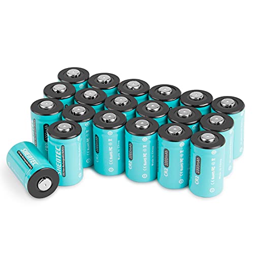 Batterie CR2 3V Lithium Akku, Shentec 20er-Pack 1000mAh CR2-Batterien, Geeignet für Rauchmelder, Alarmgeräte, Taschenlampe, Kameras, Einwegbatterie Kompatibel mit DLCR2 CR15H270 und KCR2 von Shentec