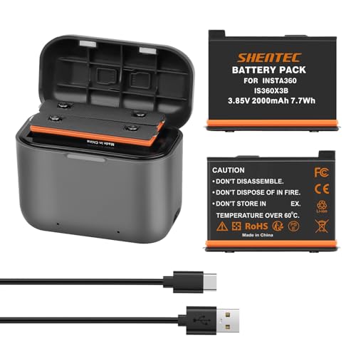 2PCS Shentec 2000mAh Insta360 X3 Wasserdicht Aufrüsten Akku und Ladegerät für Insta360 ONE X3,Batterie Ersatz Set kompatibel mit Insta 360 X3 Kamera 2PCS Shentec 2000mAh Insta360 X3 Wasserdicht Aufrüsten Akku und Ladegerät für Insta360 ONE X3,Batterie Ersatz Set kompatibel mit Insta 360 X3 Kamera von Shentec