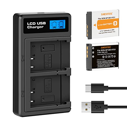 Shentec Ladegerät LCD-Display Li-ion für NP-BD1 NP-FD1 Akku und LCD-USB-Ladegerät für Sony Sony Cyber-Shot DSC-G3,DSC-T2,DSC-T70,DSC-T75,DSC-T77,DSC-T90,DSC-T200,DSC-T300,DSC-T700,DSC-T900 Shentec Ladegerät LCD-Display Li-ion für NP-BD1 NP-FD1 Akku und LCD-USB-Ladegerät für Sony Sony Cyber-Shot DSC-G3,DSC-T2,DSC-T70,DSC-T75,DSC-T77,DSC-T90,DSC-T200,DSC-T300,DSC-T700,DSC-T900 von Shentec