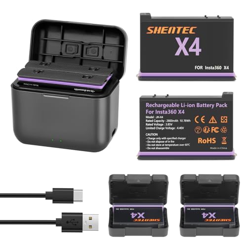 Shentec Li-ion 2800mAh Akku für Insta360 X4 Action Kamera Zubehör X4 Batterie Ersatzakku, mit Akku Schutzhülle Shentec Li-ion 2800mAh Akku für Insta360 X4 Action Kamera Zubehör X4 Batterie Ersatzakku, mit Akku Schutzhülle von Shentec