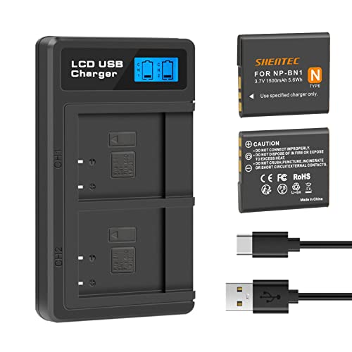 Shentec Lithium-Ionen-Akku NP-BN1 und USB-LCD-Ladegerät für Sony Cyber-Shot DSC-W800, DSC-WX220, DSC-W830, DSC-W810, Sony DSC-QX30, DSC-QX100, DSC-QX10 Shentec Lithium-Ionen-Akku NP-BN1 und USB-LCD-Ladegerät für Sony Cyber-Shot DSC-W800, DSC-WX220, DSC-W830, DSC-W810, Sony DSC-QX30, DSC-QX100, DSC-QX10 von Shentec