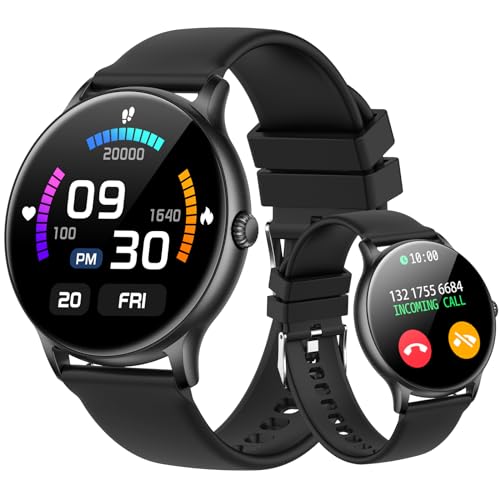 Smartwatch Damen Herren mit Telefonfunktion 1.28" HD Touchscreen IP68 Wasserdicht Sportuhr mit Blutdruckmessung Pulsmesser Schlafmonitor SpO2 Menstruationszyklus Smart Watch für iOS Android von Shepatio