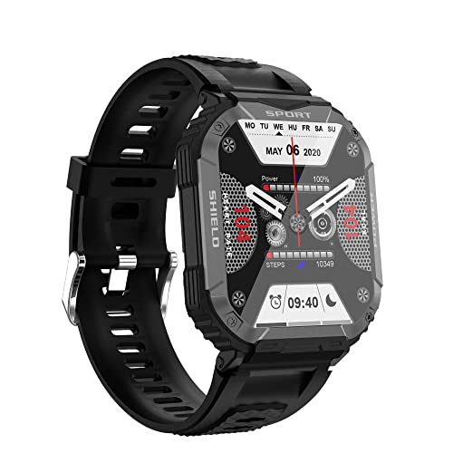 Smartwatch Herren mit Telefonfunktion, Bluetooth-Anruf & Message Alert 1.83" Touchscreen 15+ Tage, Militär Smartwatch Fitnessuhr IP68 Wasserdicht, 24H Gesundheits-Screening für Android iOS Smartwatch Herren mit Telefonfunktion, Bluetooth-Anruf & Message Alert 1.83" Touchscreen 15+ Tage, Militär Smartwatch Fitnessuhr IP68 Wasserdicht, 24H Gesundheits-Screening für Android iOS von Shepatio