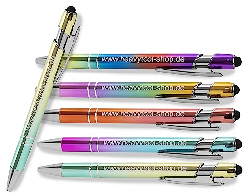 Sherveer Kugelschreiber SIGNATURE ELEGANCE TOUCH Summer 2 Color Effekt (1 Stück) Aluminium eloxiert Strichstärke: M ca. 0,6mm Tinte: blau mit Touchscreen Stylus Endkappe von Sherveer