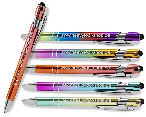 Sherveer Kugelschreiber SIGNATURE ELEGANCE TOUCH Summer 3 Color Effekt (1 Stück) Aluminium eloxiert Strichstärke: M ca. 0,6mm Tinte: blau mit Touchscreen Stylus Endkappe von Sherveer