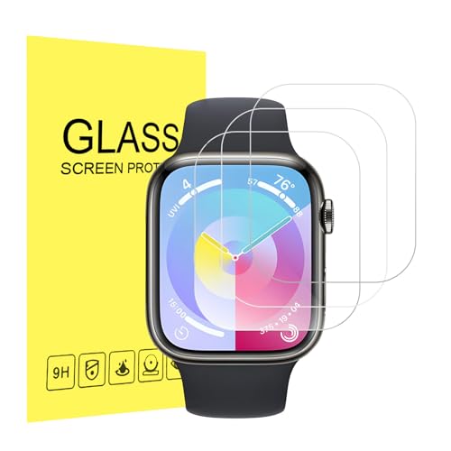 Shesyuki 3er Pack Displayschutzfolie kompatibel mit Apple Watch SE(2022/2020)/S6/S5/S4 40mm, HD Transparent Tempered Glass Screen Protector, Anti Scratch, Touch Sensitive von Shesyuki