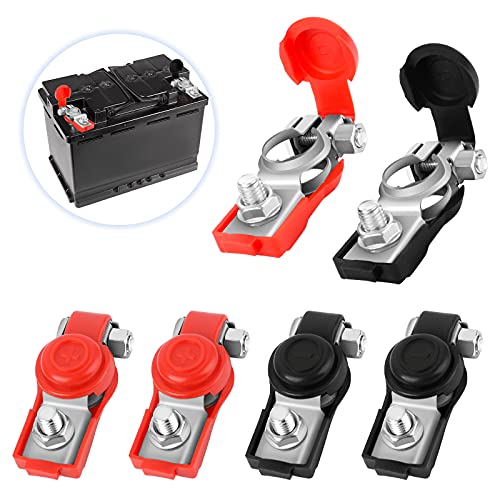 Batterieklemmen 6 Stück Positive und Negative Batterie Polklemmen Messing Autobatterie Schnellverschluss mit Abdeckung 12V/24V/48V Autobatterie Schnellklemmen Steckverbinder für Auto Wohnmobil von ShiSheng