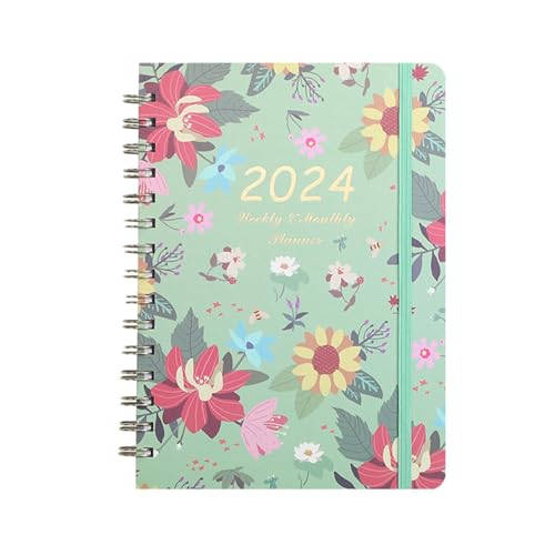 Daphnes Diary Agenda 2024 | Taschenkalender 2024 mit Kalender, Platz für Notizen, Einkäufe und To-do-Listen | Interaktives Terminkalender für tägliche Planung, Reisen, Arbeit von Shichangda