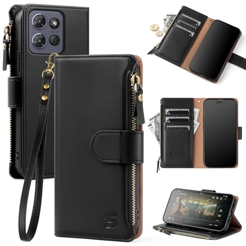 Shieldtop Kompatibel mit Motorola Moto G Power 5G 2025, Brieftaschen-Schutzhülle, Kartenhalter, RFID-blockierend, PU-Leder, Flip-Cover, Handgelenkschlaufe, Reißverschluss, Kreditkartenfächer Shieldtop Kompatibel mit Motorola Moto G Power 5G 2025, Brieftaschen-Schutzhülle, Kartenhalter, RFID-blockierend, PU-Leder, Flip-Cover, Handgelenkschlaufe, Reißverschluss, Kreditkartenfächer von Shieldtop