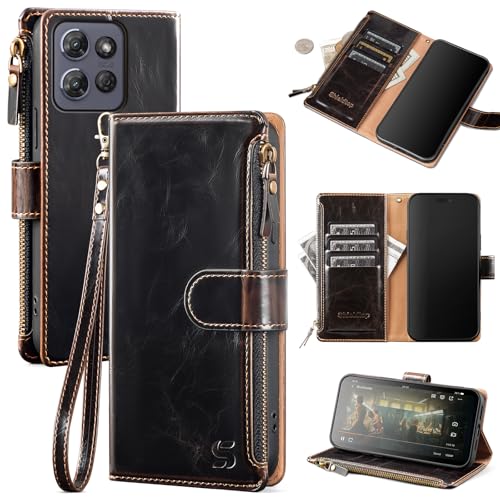 Shieldtop Kompatibel mit Motorola Moto G Power 5G 2025, Brieftaschen-Schutzhülle, Kartenhalter, RFID-blockierend, PU-Leder, Flip-Cover, Handgelenkschlaufe, Reißverschluss, Kreditkartenfächer Shieldtop Kompatibel mit Motorola Moto G Power 5G 2025, Brieftaschen-Schutzhülle, Kartenhalter, RFID-blockierend, PU-Leder, Flip-Cover, Handgelenkschlaufe, Reißverschluss, Kreditkartenfächer von Shieldtop
