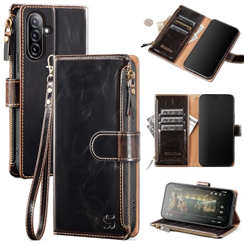 Shieldtop Kompatibel mit Samsung Galaxy A26, Brieftaschen-Schutzhülle mit Kartenhalter, PU-Leder, Klapp-Schutzhülle, Handgelenkschlaufe, Reißverschlussfach, Kreditkartenfächer, RFID-Blockierung, für Shieldtop Kompatibel mit Samsung Galaxy A26, Brieftaschen-Schutzhülle mit Kartenhalter, PU-Leder, Klapp-Schutzhülle, Handgelenkschlaufe, Reißverschlussfach, Kreditkartenfächer, RFID-Blockierung, für von Shieldtop