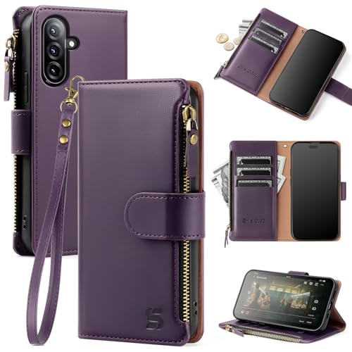 Shieldtop Kompatibel mit Samsung Galaxy A26, Brieftaschen-Schutzhülle mit Kartenhalter, PU-Leder, Klapp-Schutzhülle, Handgelenkschlaufe, Reißverschlussfach, Kreditkartenfächer, RFID-Blockierung, für Shieldtop Kompatibel mit Samsung Galaxy A26, Brieftaschen-Schutzhülle mit Kartenhalter, PU-Leder, Klapp-Schutzhülle, Handgelenkschlaufe, Reißverschlussfach, Kreditkartenfächer, RFID-Blockierung, für von Shieldtop
