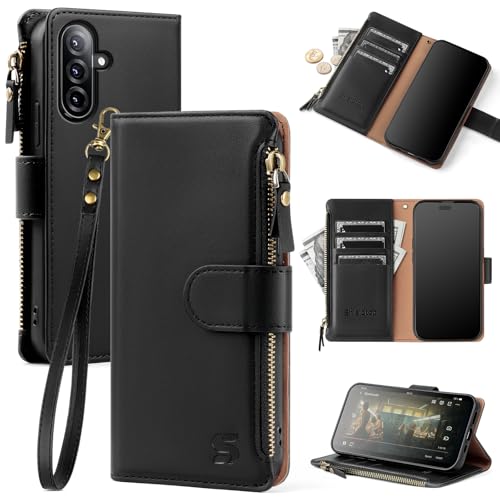 Shieldtop Kompatibel mit Samsung Galaxy A26, Brieftaschen-Schutzhülle mit Kartenhalter, PU-Leder, Klapp-Schutzhülle, Handgelenkschlaufe, Reißverschlussfach, Kreditkartenfächer, RFID-Blockierung, für Shieldtop Kompatibel mit Samsung Galaxy A26, Brieftaschen-Schutzhülle mit Kartenhalter, PU-Leder, Klapp-Schutzhülle, Handgelenkschlaufe, Reißverschlussfach, Kreditkartenfächer, RFID-Blockierung, für von Shieldtop