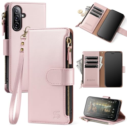 Shieldtop Kompatibel mit Samsung Galaxy A26, Brieftaschen-Schutzhülle mit Kartenhalter, PU-Leder, Klapp-Schutzhülle, Handgelenkschlaufe, Reißverschlussfach, Kreditkartenfächer, RFID-Blockierung, für Shieldtop Kompatibel mit Samsung Galaxy A26, Brieftaschen-Schutzhülle mit Kartenhalter, PU-Leder, Klapp-Schutzhülle, Handgelenkschlaufe, Reißverschlussfach, Kreditkartenfächer, RFID-Blockierung, für von Shieldtop