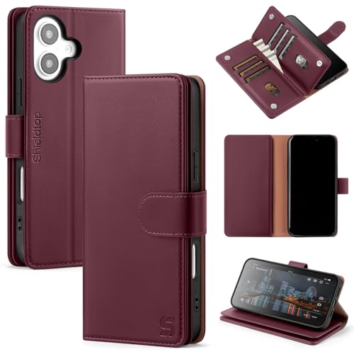 Shieldtop Kompatibel mit iPhone 16 Plus, Brieftaschen-Schutzhülle mit Kartenhalter, für Damen und Herren, RFID-blockierend, PU-Leder, Folio-Klapphülle, TPU-Schutzhülle, Kreditkartenfächer, Handyhülle Shieldtop Kompatibel mit iPhone 16 Plus, Brieftaschen-Schutzhülle mit Kartenhalter, für Damen und Herren, RFID-blockierend, PU-Leder, Folio-Klapphülle, TPU-Schutzhülle, Kreditkartenfächer, Handyhülle von Shieldtop