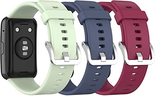 Shieranlee 3pcs Armbänder kompatibel mit Huawei Watch Fit Armband, weiches Silikon, Sport-Ersatzarmband für Huawei Watch Fit Smartwatch von Shieranlee