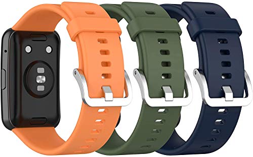 Shieranlee 3pcs Armbänder kompatibel mit Huawei Watch Fit Armband, weiches Silikon, Sport-Ersatzarmband für Huawei Watch Fit Smartwatch von Shieranlee