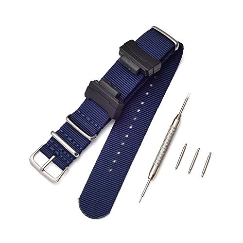 Shieranlee NATO Nylon Strap Armband Kompatibel mit Casio G-Shock GA-110 120 GA-400 GD-100 DW-5600 GLS-8900 Canvas Men Bracelet Band Black Adapters von Shieranlee