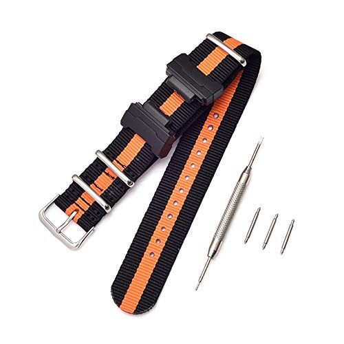 Shieranlee NATO Nylon Strap Armband Kompatibel mit Casio G-Shock GA-110 120 GA-400 GD-100 DW-5600 GLS-8900 Canvas Men Bracelet Band Black Adapters von Shieranlee