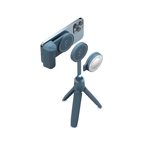 ShiftCam SnapGrip Creator Kit - Enthält SnapGrip, SnapLight, SnapPod und Tragetasche - Magnetische Halterung kann an jedem Handy befestigt Werden | Blue Jay von ShiftCam