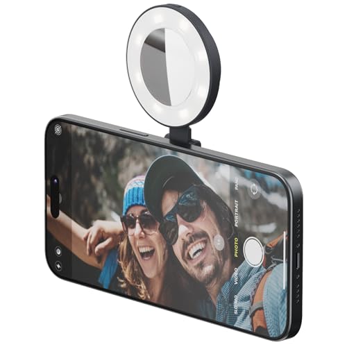 ShiftCam SnapPocket Light – LED-Selfie-Ringlicht mit vier Helligkeitseinstellungen und eingebautem Akku – magnetische Halterung lässt sich an jedem Telefon befestigen – umklappbares Design von ShiftCam