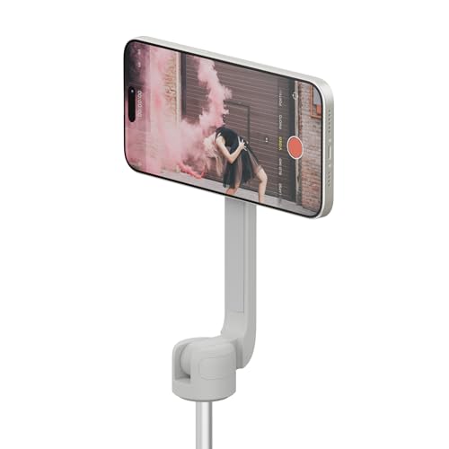 ShiftCam SnapStand Max - Magnet-Selfie-Stick & Dreibeinstativ - Kompakt, zusammenklappbar & erweiterbar mit neigbarem Kopf und magnetischer Bluetooth-Fernbedienung (Stone, SnapStand Max) von ShiftCam