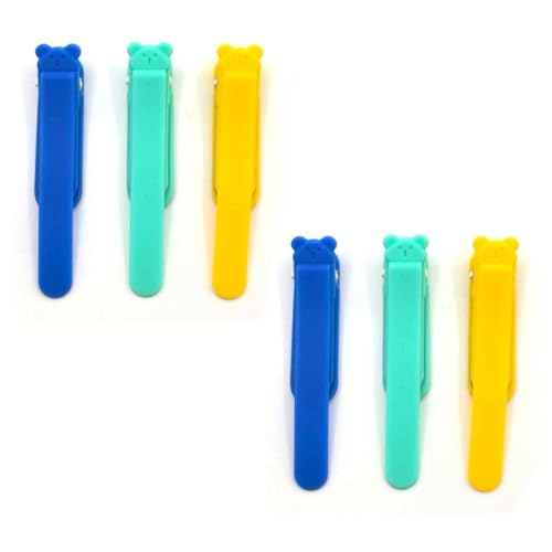 Automatisches Lesezeichen, Silikon, bunt, Lesezeichen, Clip, Lesezeichen zum Lesen, für Damen, Herren, Buchliebhaber, Lesezubehör (blau, gelb, grün), 6 Stück von ShigKeu