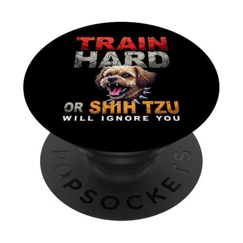 Lustiges Geschenk für Shih Tzu Hundebesitzer PopSockets Klebender PopGrip von Shih Tzu Fun Designs