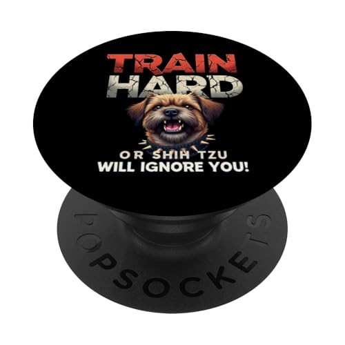 Lustiges Geschenk für Shih Tzu Hundebesitzer PopSockets Klebender PopGrip von Shih Tzu Fun Designs