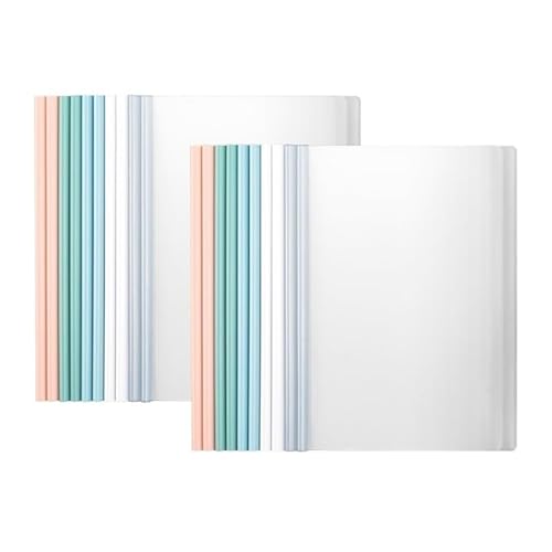 Schnellhefter 20 Stück A4-Ordner in verschiedenen Farben, transparent, mit Zugstange, Loseblattordner, for die Organisation von Bürodatendateien, Aufbewahrungsordner Fächermappe von Shihan-2015