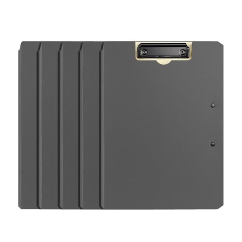 Schnellhefter 5 Stück faltbare Abdeckung Klemmbrett Ordner PP stabil Doppel-Clip Ordner Vertrag Datei Organizer Binder Bürobedarf Fächermappe(Schwarz) von Shihan-2015