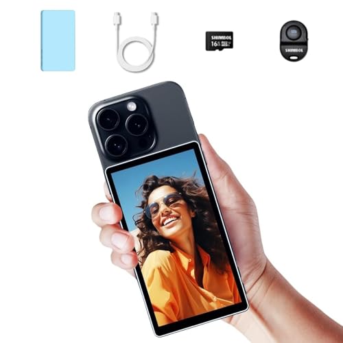 Shimbol CP5 5" Telefon-Vlog-Selfie-Monitor-Bildschirm mit Blauer magnetischer Silikonhülle, 1080P Touchscreen-Selfie-Monitor mit Bluetooth-Fernbedienung für iPhone Android Vlogging, Live-Streaming Shimbol CP5 5" Telefon-Vlog-Selfie-Monitor-Bildschirm mit Blauer magnetischer Silikonhülle, 1080P Touchscreen-Selfie-Monitor mit Bluetooth-Fernbedienung für iPhone Android Vlogging, Live-Streaming von Shimbol
