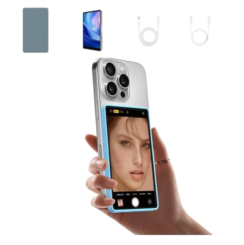 Shimbol CP5 Lite Phone Vlog Selfie Screen 1080P 5 inch Full HD Rear Camera Monitor 2.4G 5G Video Transmission 50 Meters for Live Streaming,TikTok,Compatible with iPhone (Gray Case) von Shimbol