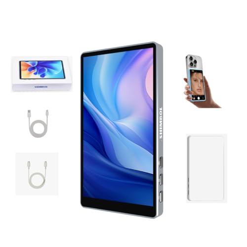 Shimbol CP5 Lite Phone Vlog Selfie Screen 1080P 5 inch Full HD Rear Camera Monitor 2.4G 5G Video Transmission 50 Meters for Live Streaming,TikTok,Compatible with iPhone (White Case) von Shimbol