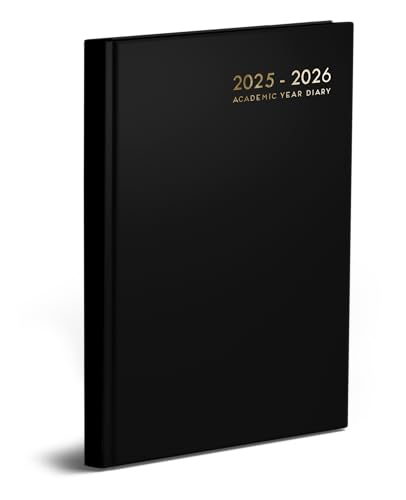 Akademischer Kalender 2025–2026, gebunden, A5, Tagesansicht, Schullehrer, Jahresplaner, liniert, Molkereien, Schwarz Akademischer Kalender 2025–2026, gebunden, A5, Tagesansicht, Schullehrer, Jahresplaner, liniert, Molkereien, Schwarz von Shineone