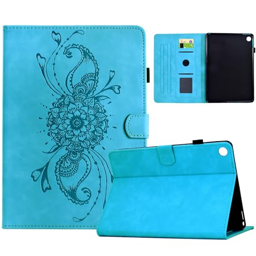 Shinhangtai Hülle für Lenovo Tab M10 Plus 3rd Gen 10,6 Zoll 2022 (TB-125F/128F), Mandala Schutzhülle Flip Book Cover mit PU Leder Klapphülle für Lenovo M10 Plus 3 Generation Tablethülle - Himmelblau von Shinhangtai