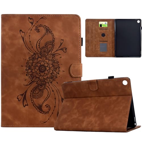 Shinhangtai Hülle für Lenovo Tab M10 Plus 3rd Gen 10,6 Zoll 2022 (TB-125F/128F), Mandala Schutzhülle Flip Book Cover mit PU Leder Klapphülle für Lenovo M10 Plus 3 Generation Tablethülle - Braun von Shinhangtai