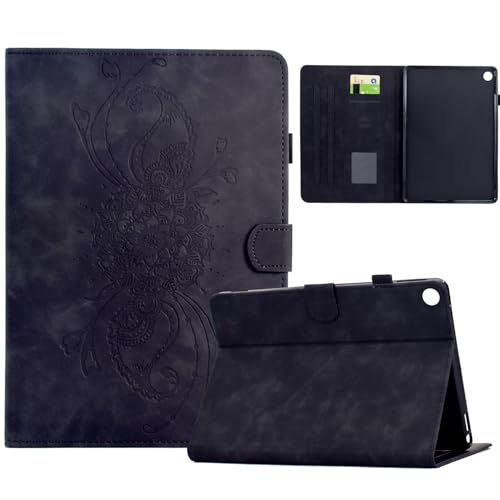 Shinhangtai Hülle für Lenovo Tab M10 Plus 3rd Gen 10,6 Zoll 2022 (TB-125F/128F), Mandala Schutzhülle Flip Book Cover mit PU Leder Klapphülle für Lenovo M10 Plus 3 Generation Tablethülle - Schwarz von Shinhangtai