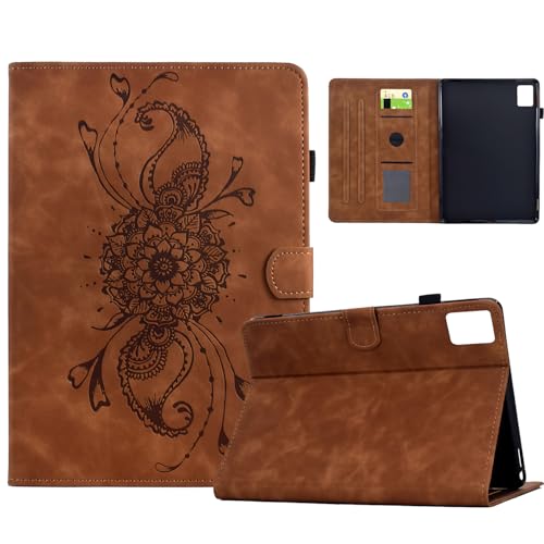 Shinhangtai Hülle für Lenovo Tab M11 2024 (TB-330FU/TB-331FC), Mandala Schutzhülle Flip Book Cover mit PU Leder Klapphülle für Lenovo M11 Tablethülle - Braun von Shinhangtai