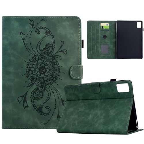 Shinhangtai Hülle für Lenovo Tab M11 2024 (TB-330FU/TB-331FC), Mandala Schutzhülle Flip Book Cover mit PU Leder Klapphülle für Lenovo M11 Tablethülle - Grün von Shinhangtai