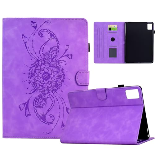 Shinhangtai Hülle für Lenovo Tab M11 2024 (TB-330FU/TB-331FC), Mandala Schutzhülle Flip Book Cover mit PU Leder Klapphülle für Lenovo M11 Tablethülle - Hellviolett von Shinhangtai