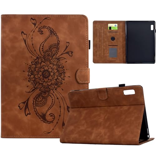 Shinhangtai Hülle für Lenovo Tab P11 (2nd Gen) 11.5 Zoll TB-350FU/TB-350XU 2022, Mandala Schutzhülle Flip Book Cover mit PU Leder Klapphülle für Lenovo P11 2 Generation Tablethülle - Braun von Shinhangtai